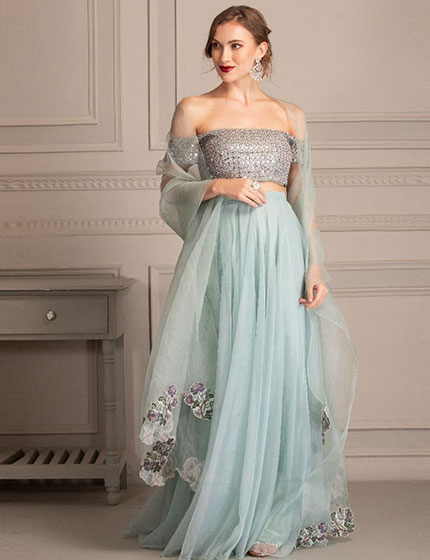 Ice Blue Lehenga Set