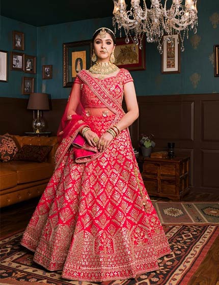 Pinkish Red Lehenga