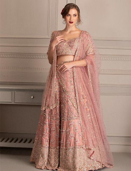 Rose Pink Bridal Lehenga